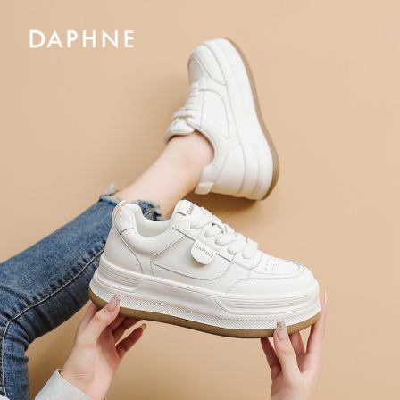达芙妮时尚面包鞋女2026春季新款厚底松糕鞋增高单鞋休闲小白鞋S