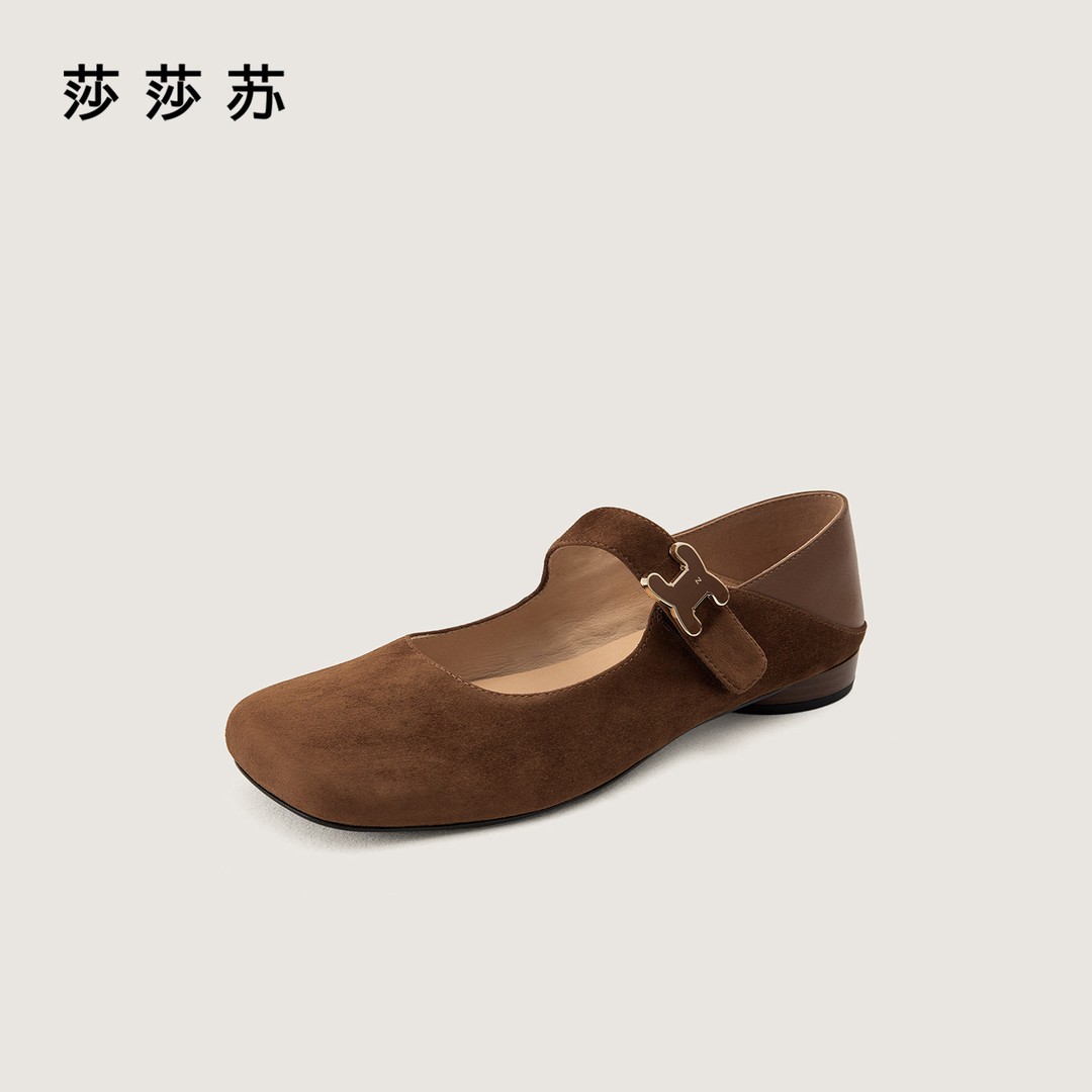 【姜饼人】莎苏2026年春季新款软平底两穿复古玛丽珍鞋女Z76115A-10主图