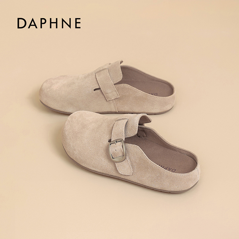 达芙妮勃肯拖鞋女2026新款春季休闲外穿一脚蹬懒人鞋平底包头拖S 主图