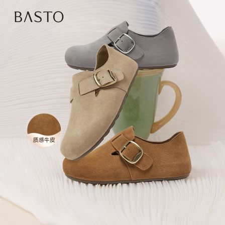 百思图2026春季新款商场同款勃肯鞋复古休闲女单鞋T1178AM6