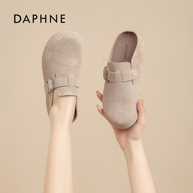 达芙妮2026春季新款日常舒适软底勃肯鞋休闲懒人鞋一脚蹬包头拖S 主图