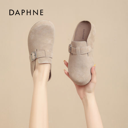 达芙妮2026春季新款日常舒适软底勃肯鞋休闲懒人鞋一脚蹬包头拖S 