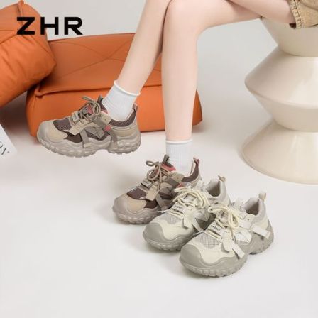 ZHR/则则户外休闲鞋女春季新款厚底增高耐磨轻便透气越野风运动鞋
