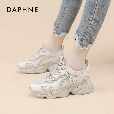 达芙妮正品厚底显脚小老爹鞋女2026春季潮流上档次软底休闲单鞋S 