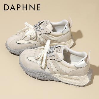 达芙妮真皮德训鞋女2026春季新款软底舒适外穿运动久穿不累阿甘鞋主图