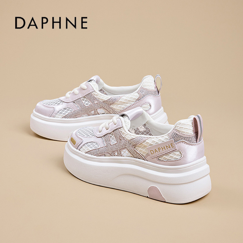 达芙妮厚底配阔腿裤板鞋2026新款爆款夏季网面透气不闷脚休闲鞋S 主图