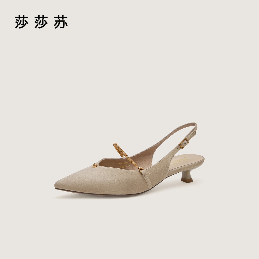 【小金珠】莎莎苏2026年春季新款尖头玛丽珍后空高跟凉鞋Z76133A-13主图