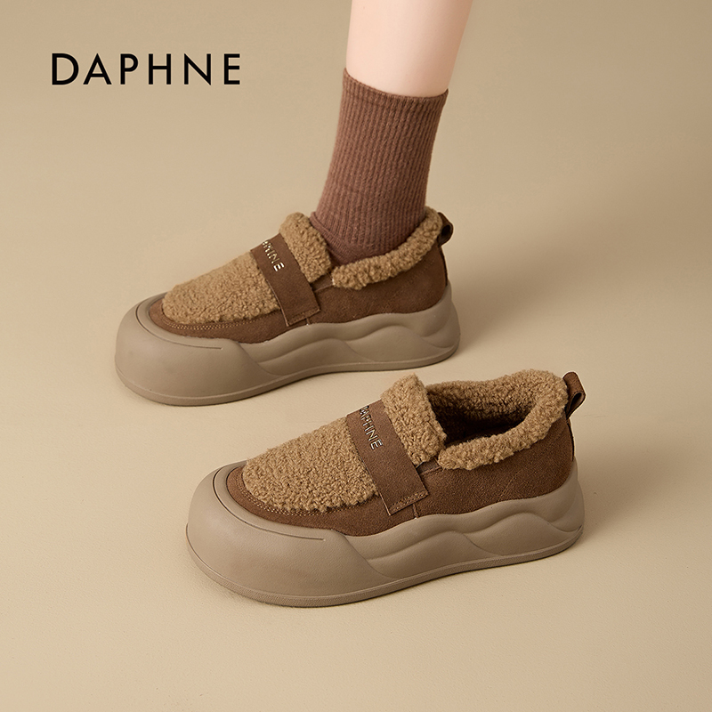 达芙妮2025秋冬雪地靴爆款加绒毛毛鞋保暖棉鞋软底孕妇勃肯鞋女LL主图