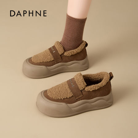 达芙妮2025秋冬雪地靴爆款加绒毛毛鞋保暖棉鞋软底孕妇勃肯鞋女LL