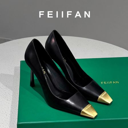 【现货】黑色高跟鞋2025春秋新款细跟高级感气质百搭法式单鞋女3780