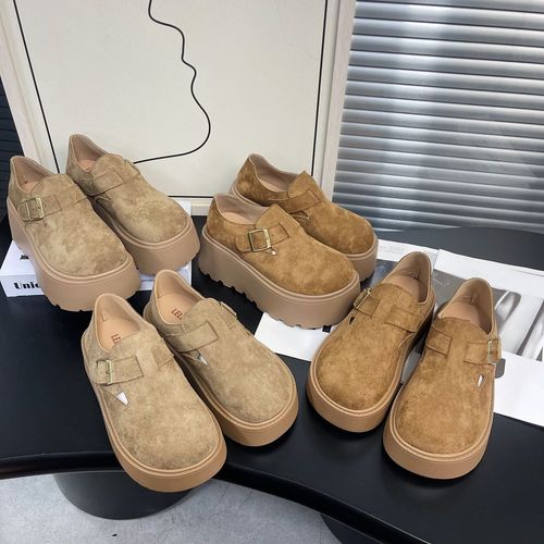 勃肯鞋女松糕底一脚蹬厚乐福鞋全包小个子勃肯鞋懒人豆豆鞋勃肯鞋主图