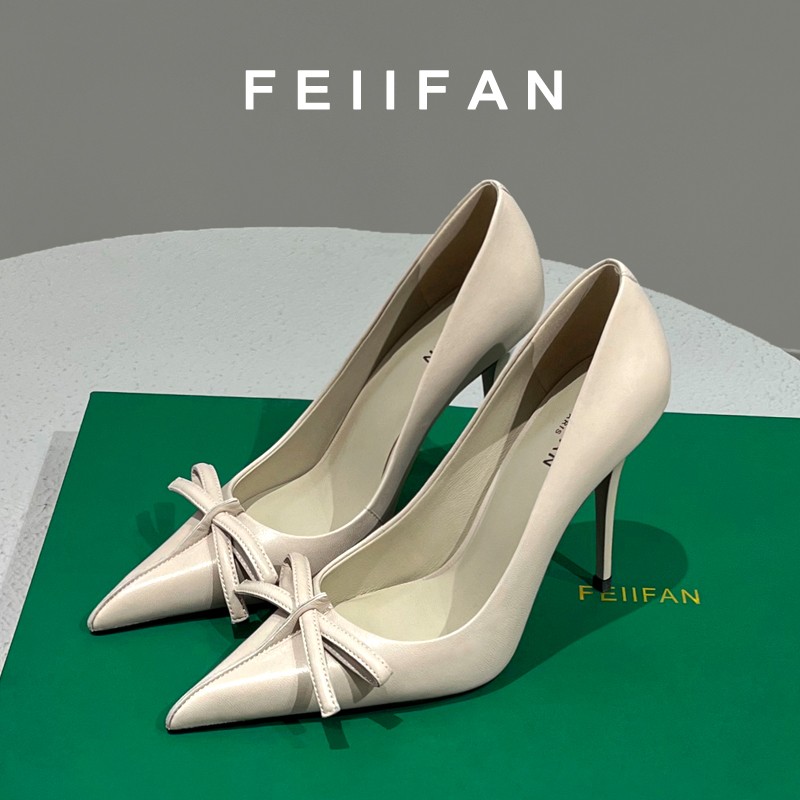 白色高跟鞋2025春秋季新款细跟轻奢气质百搭尖头单鞋女3969主图