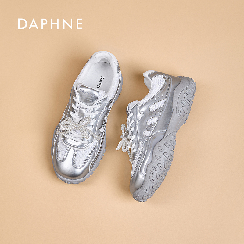 达芙妮女士正品德训鞋2025春季新款网面百搭休闲鞋透气阿甘鞋LL主图