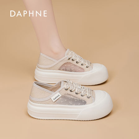 达芙妮新中式国风板鞋女2026春季新款小众不撞款网纱透气休闲鞋S 
