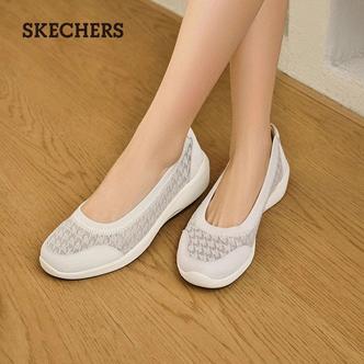 斯凯奇春季女士轻便软底健步鞋休闲平底妈妈鞋春秋舒适夏季鞋白色主图