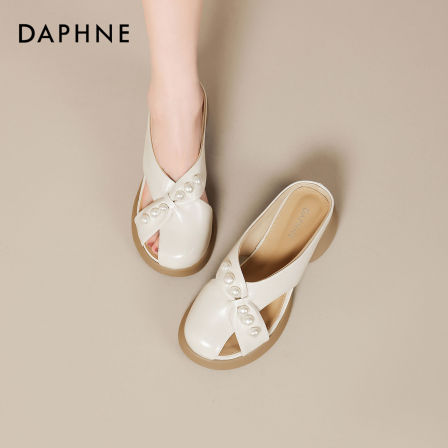 达芙妮厚底包头半拖女2026夏季新款外穿小个子增高一脚蹬凉拖鞋S