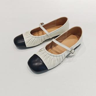 【余欢欢】春季休闲时尚百搭舒适黑白撞色小单鞋-YHX60001