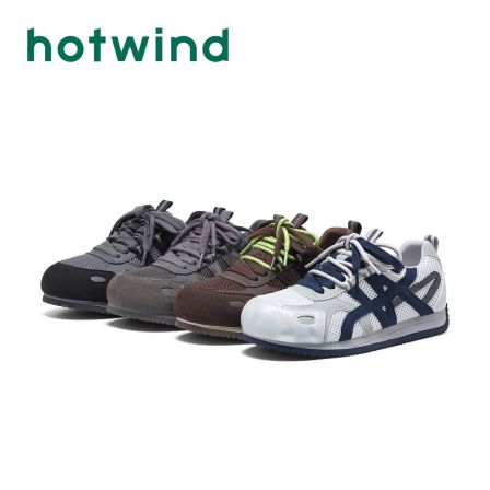 Hotwind/热风复古拼接德训运动鞋女2025新款百搭休闲板鞋