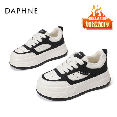 达芙妮加绒鞋子女款爆款2026新款冬季百搭增高运动时尚休闲鞋S