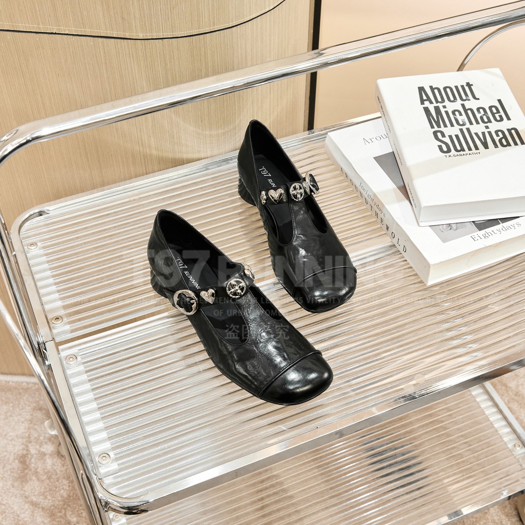 2026春季新款法式玛丽珍百搭低跟浅口真皮浅口方头通勤单鞋G2291主图