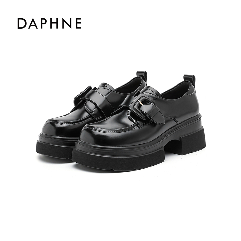 Daphne/达芙妮女鞋2025秋季新款乐福鞋粗跟增高时尚百搭英伦风LL主图