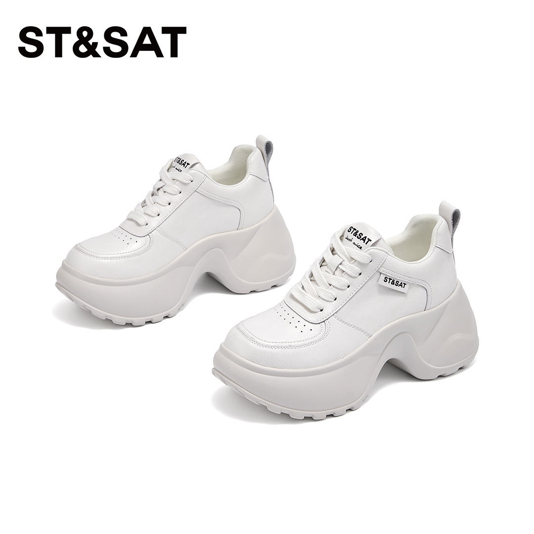 St&Sat/星期六舒适休闲鞋2025春夏新款真皮时尚增高御姐风老爹鞋主图