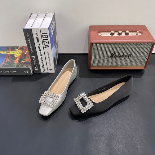 法式方头浅口单鞋女2026春季水钻方扣内增高软底淑女晚晚瓢鞋女鞋主图