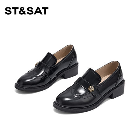 St&Sat/星期六厚底增高乐福鞋2025春夏新款轻熟风舒适百搭皮鞋女