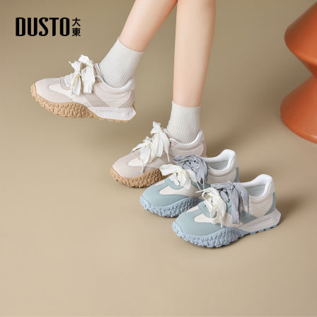 大东女鞋时尚阿甘鞋2026春季新款双鞋带阔腿裤必备休闲鞋002700