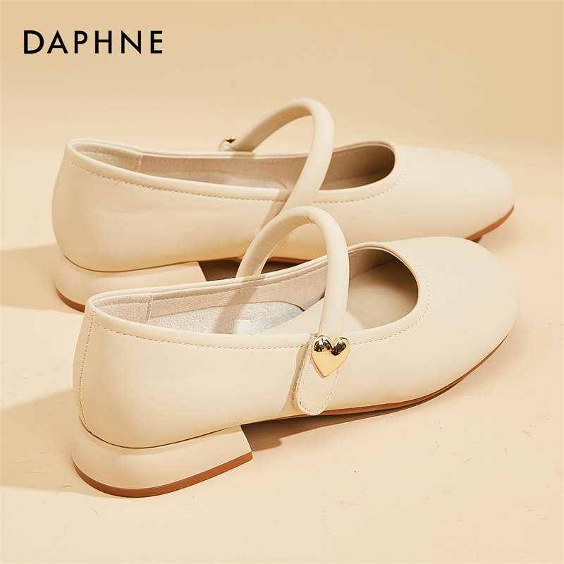 达芙妮法式玛丽珍鞋2026新款春季一字带温柔风配裙子浅口乐福鞋S 主图