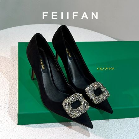 【现货】尖头高跟鞋2025春秋新款不累脚细跟法式气质绝美单鞋女7828