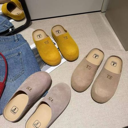 TS单鞋2025春季新款复古文艺风一脚蹬勃肯鞋懒人包头半拖鞋女外穿