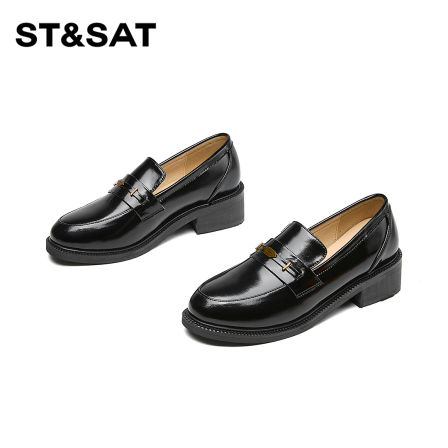 St&Sat/星期六2025春新款乐福鞋时尚舒适百搭英伦风复古小皮鞋女