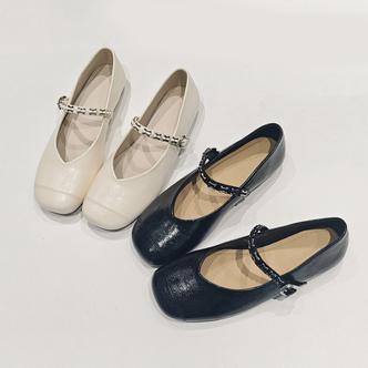 【余欢欢】春季休闲时尚百搭舒适浅口一字带小单鞋-YHX60003主图