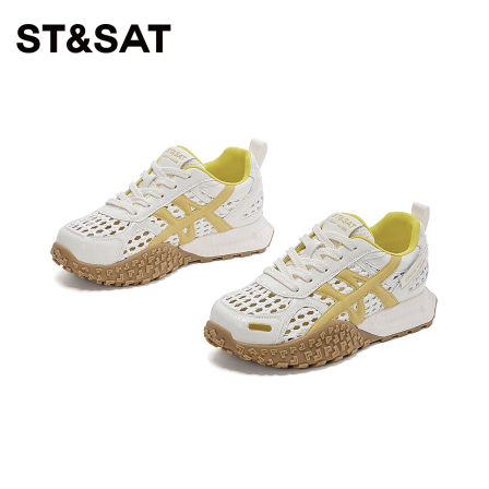 St&Sat/星期六2025年新款休闲鞋厚底透气时尚网面轻便百搭老爹鞋