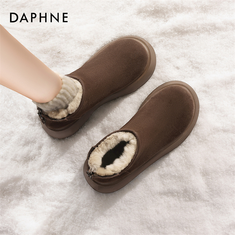 达芙妮2026新款勃肯短靴女款秋冬加绒保暖棉靴子复古厚底雪地靴LL主图