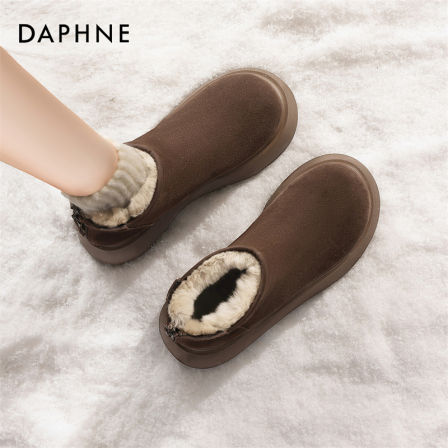 达芙妮2026新款勃肯短靴女款秋冬加绒保暖棉靴子复古厚底雪地靴LL