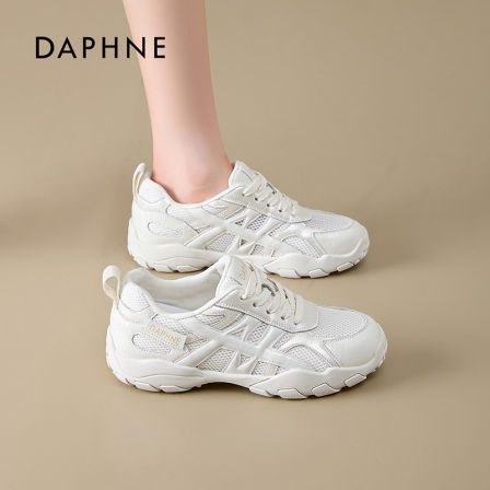 达芙妮厚底网面休闲鞋2026夏新款透气轻便小白鞋芭蕾阿甘德训鞋S