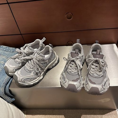 TS春季新款网面透气圆头女鞋复古老爹时尚休闲低帮阿甘运动鞋女主图