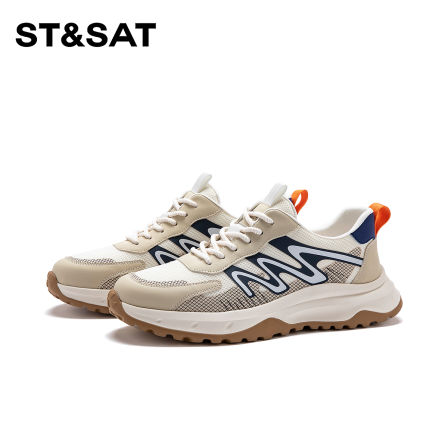 St&Sat/星期六透气时尚休闲鞋2025春夏新款轻奢风运动鞋百搭男鞋