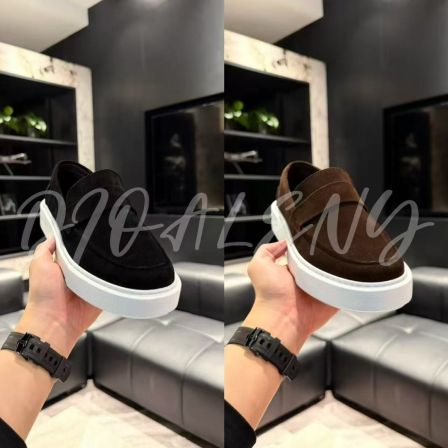 【帅老板】5119早春轻奢男士高品质百搭休闲牛京皮一脚蹬板鞋