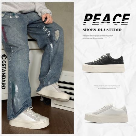 春夏新款百搭男士硫化板鞋增高厚底运动鞋板鞋潮流面包鞋