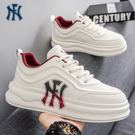 FN男鞋春季新款皮面户外休闲鞋透气软底舒适低帮板鞋增高小白鞋潮