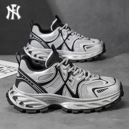 FN复古男鞋春季厚底潮流百搭运动休闲鞋软底防滑增高时尚老爹鞋子