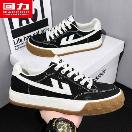 回力男鞋帆布鞋春季休闲潮流平底初中生休闲透气防滑增高帆布鞋子