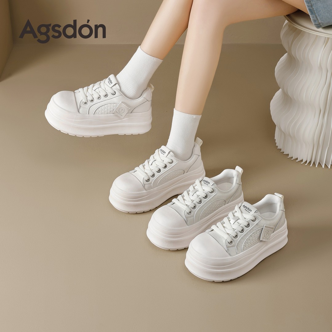 【奥古狮登】小白鞋女2026新款春季经典百搭厚底增高休闲P161467AA主图