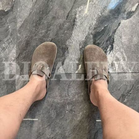 【帅老板】6666慵懒真牛皮EVA软木鞋底穆勒一脚蹬勃肯半拖包头鞋