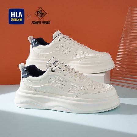 HLA/海澜之家Power Yong系列春夏新款百搭潮流增高小白鞋时尚板鞋