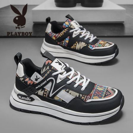 男鞋2026新款国潮刺绣软底运动青少年百搭休闲鞋