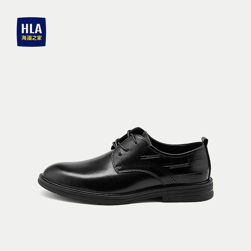 【商务绅士】HLA海澜之家正装皮鞋男25新舒适耐穿系带牛皮鞋子男主图